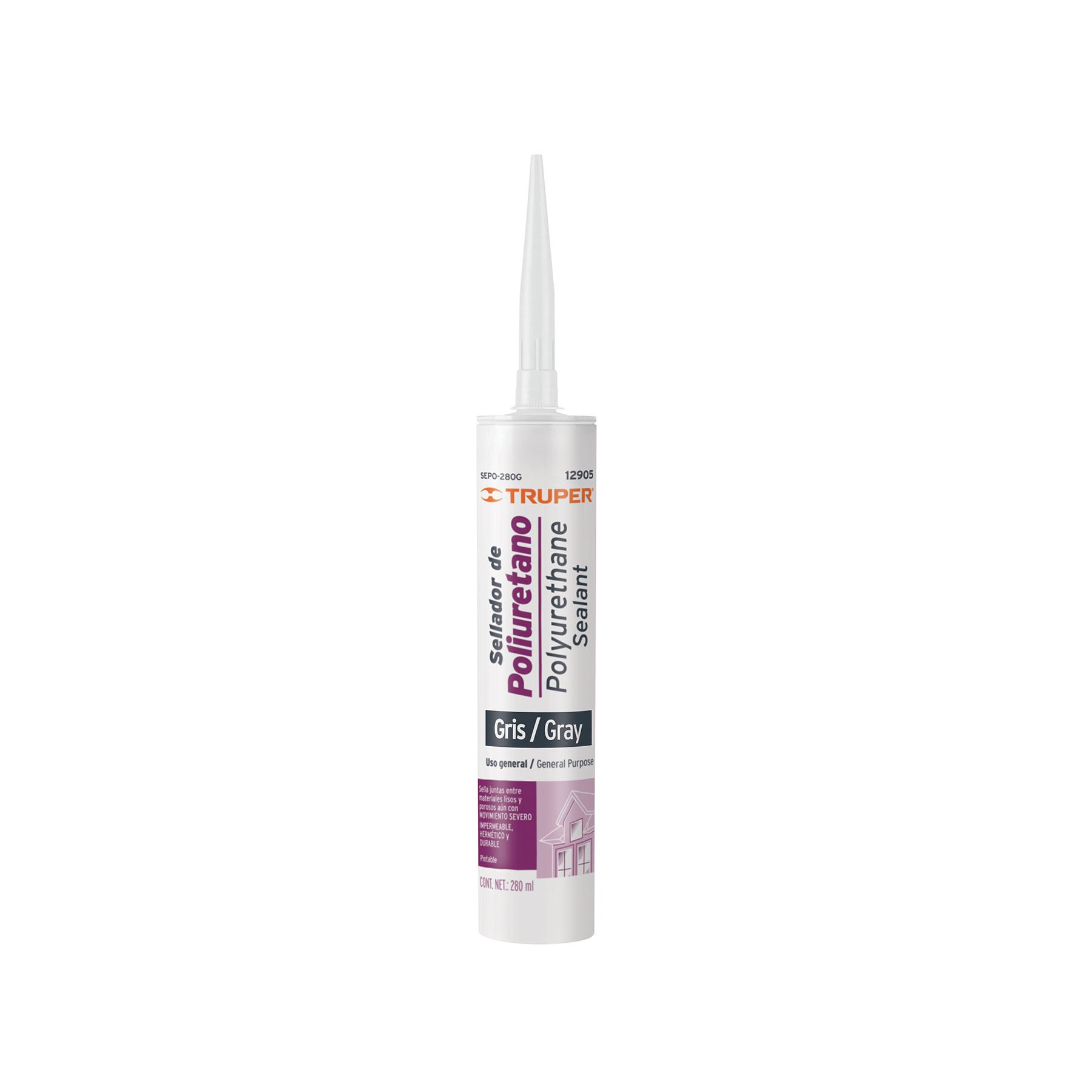 SILICON CARTUCHO POLIURETANO TRUPER GRIS 12905