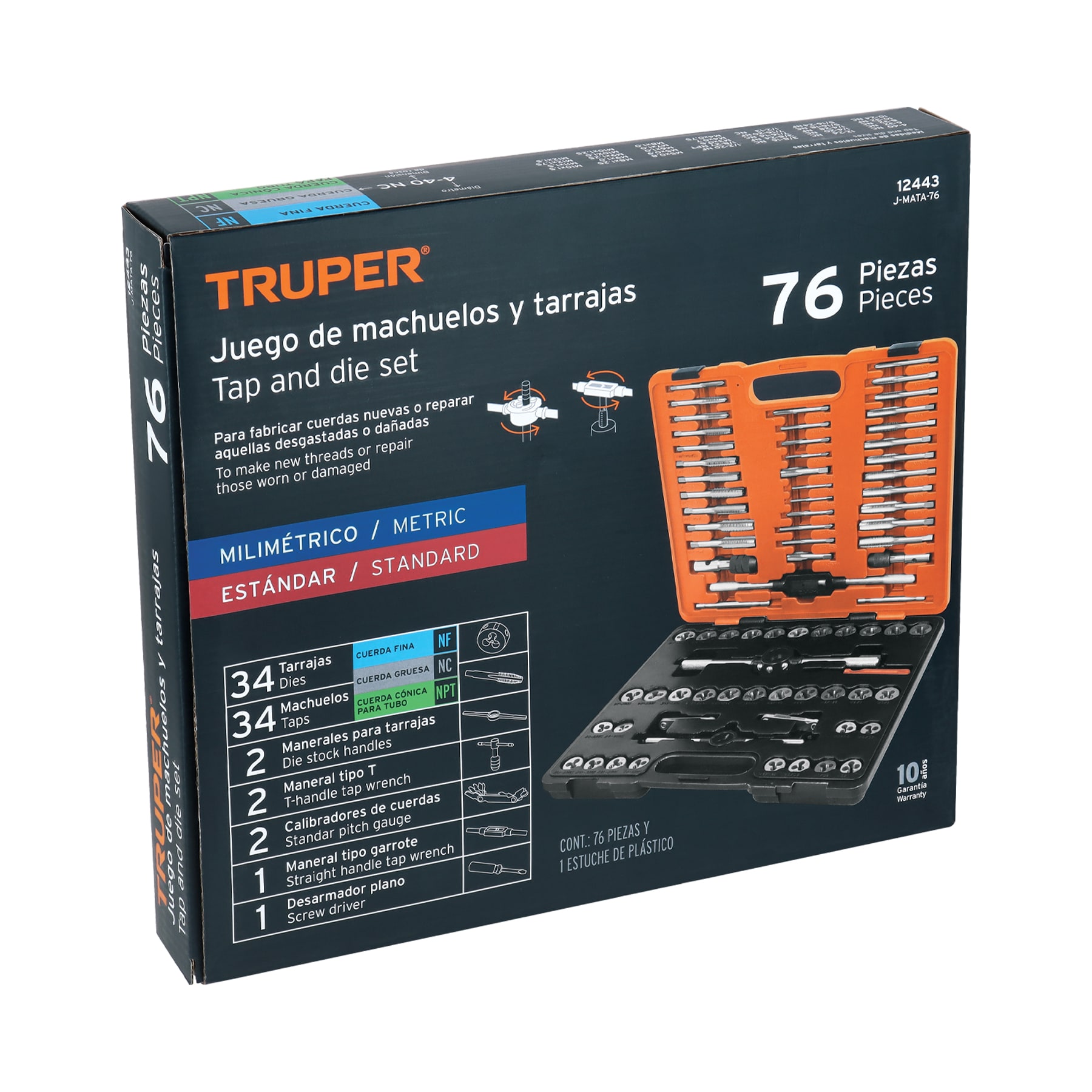 JUEGO COMPLETO DE DADOS Y MACHUELOS TRUPER 12443